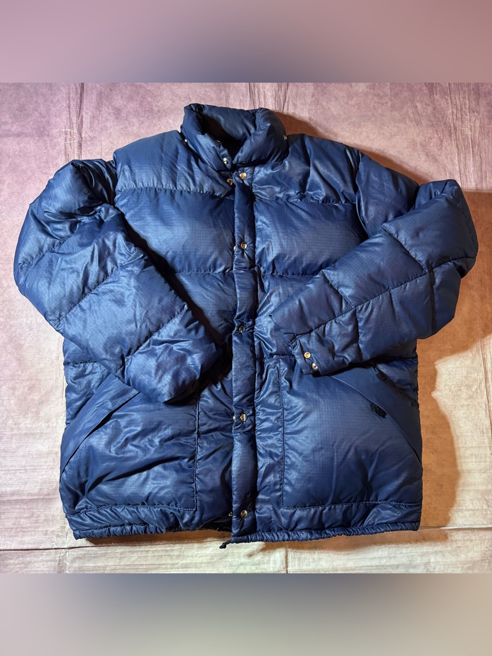 Vintage Woolrich Goose Down Puffer Coat Jacket Mens Sz XL Navy Winter Nylon 90s